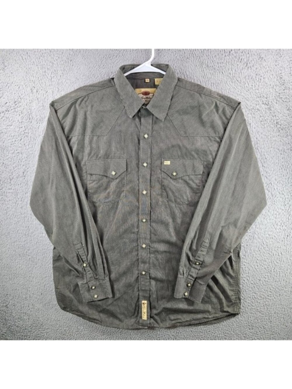 Larry Mahan Cowboy Collection Mens XXL Western Pearl Snap‎ Pinstripe Shirt Brown
